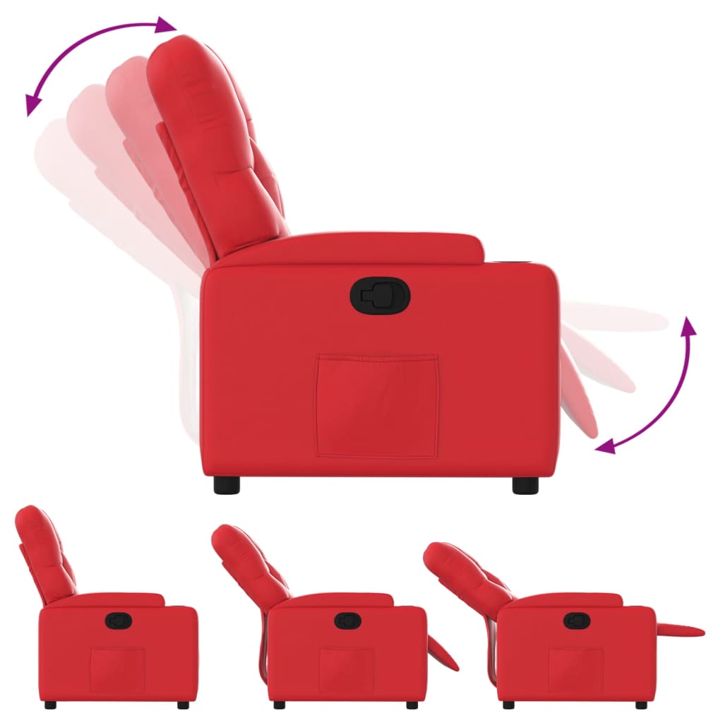 Fauteuil Verstelbaar Kunstleer Rood