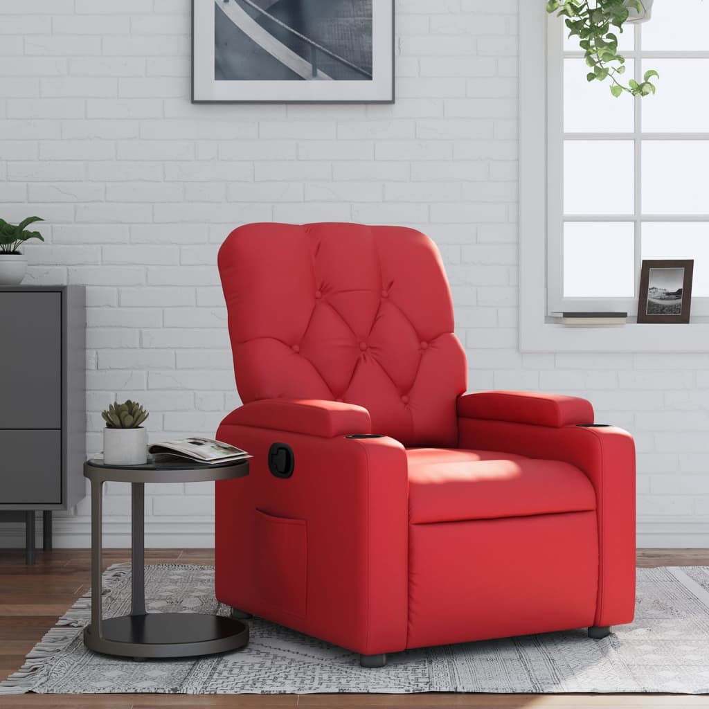Fauteuil Verstelbaar Kunstleer Rood