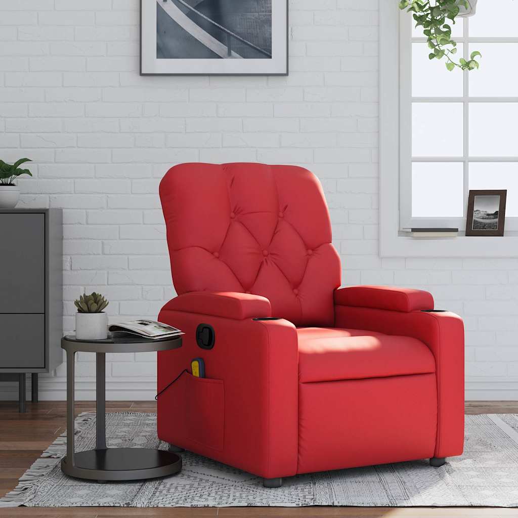 Fauteuil Verstelbaar Kunstleer Rood