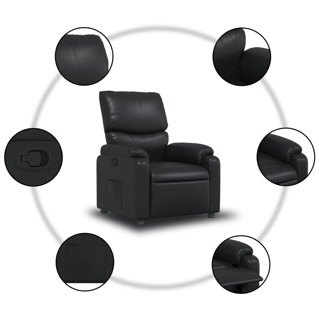Fauteuil Verstelbaar Kunstleer Zwart