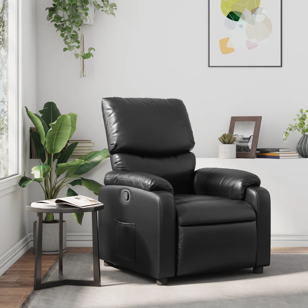 Fauteuil Verstelbaar Kunstleer Zwart