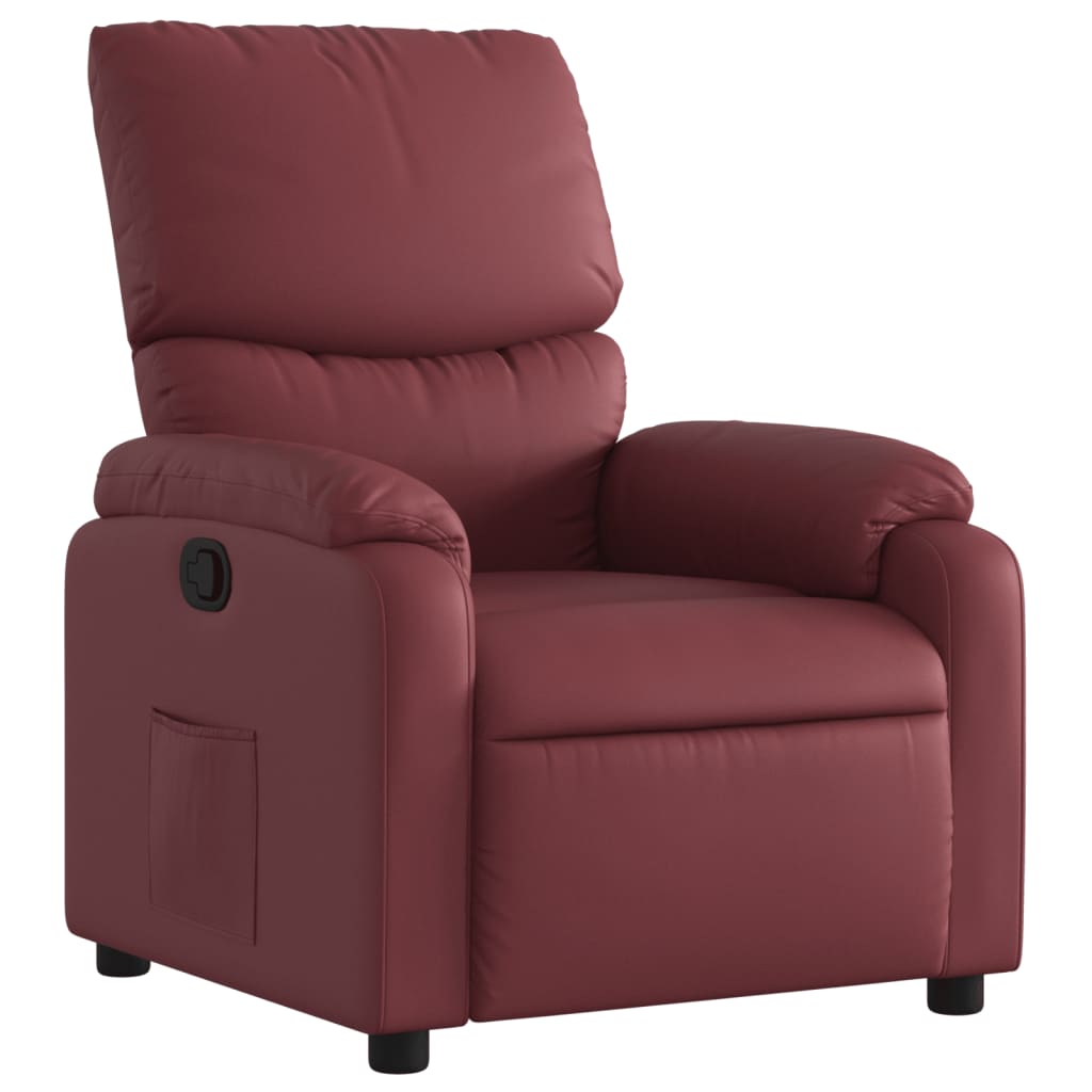 Fauteuil Verstelbaar Kunstleer Wijnrood