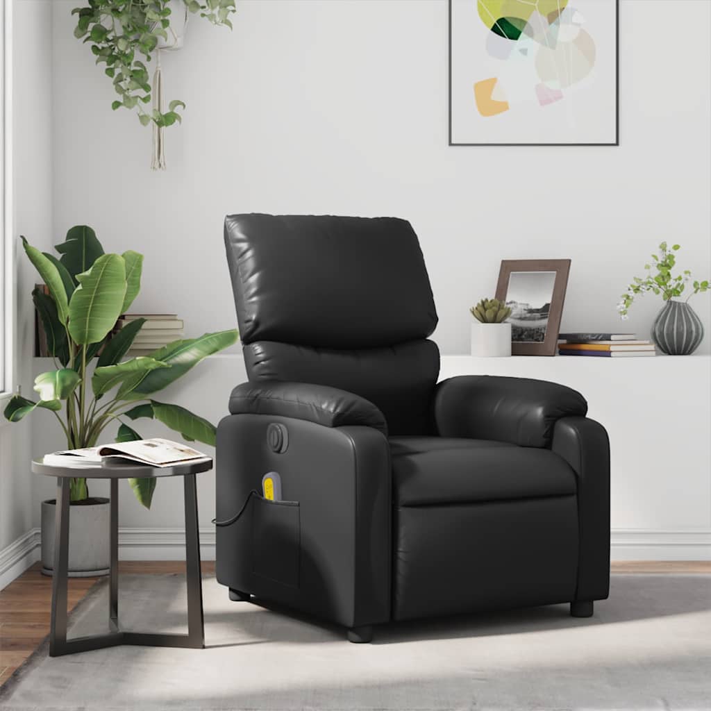Fauteuil Verstelbaar Kunstleer Zwart