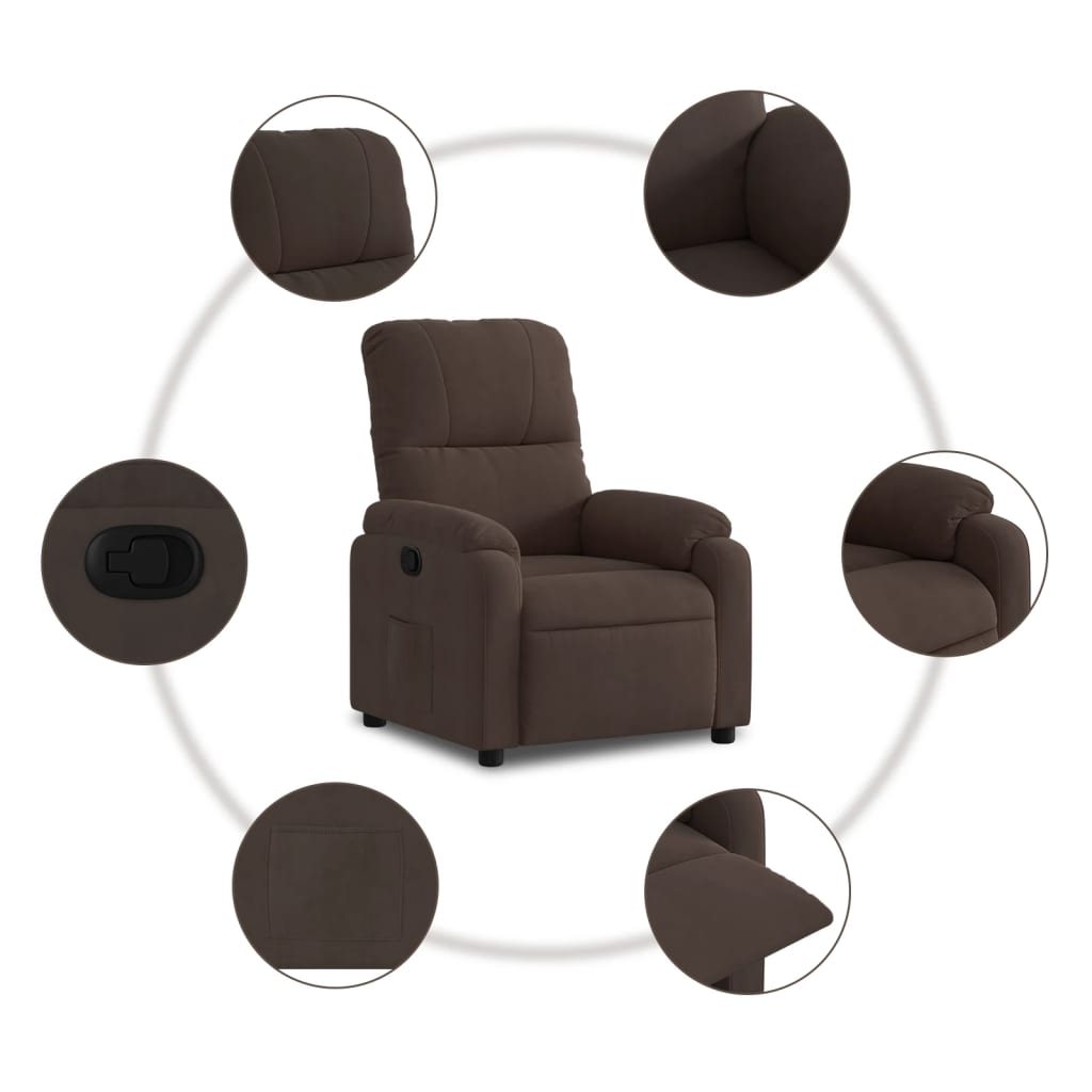 Fauteuil Verstelbaar Microvezelstof Bruin