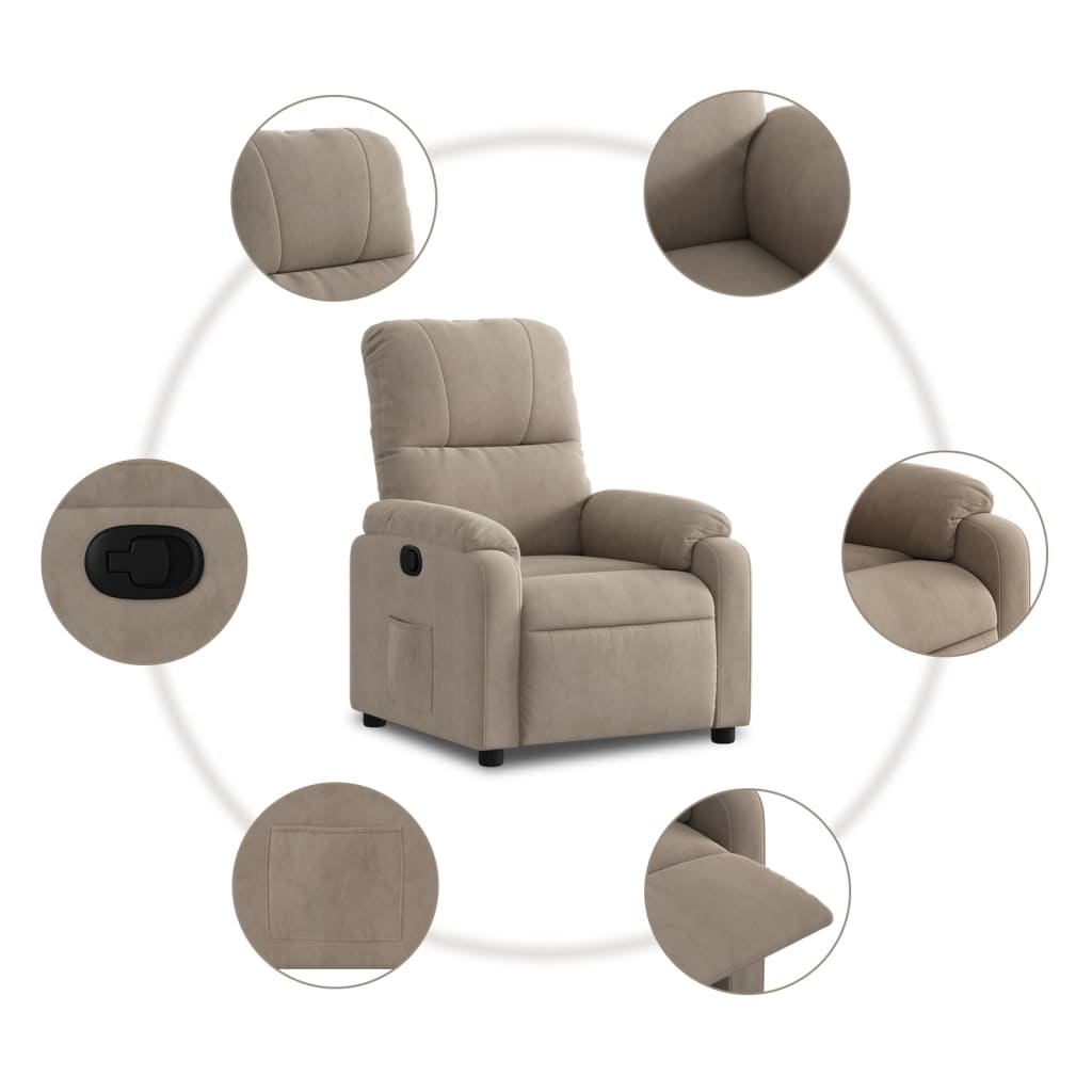 Fauteuil Verstelbaar Microvezelstof Taupe