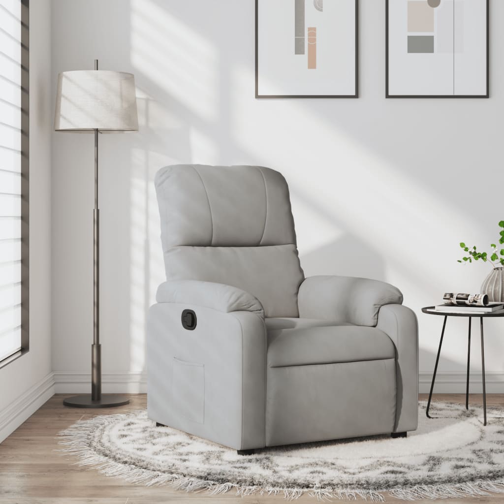 Fauteuil Verstelbaar Microvezelstof Lichtgrijs