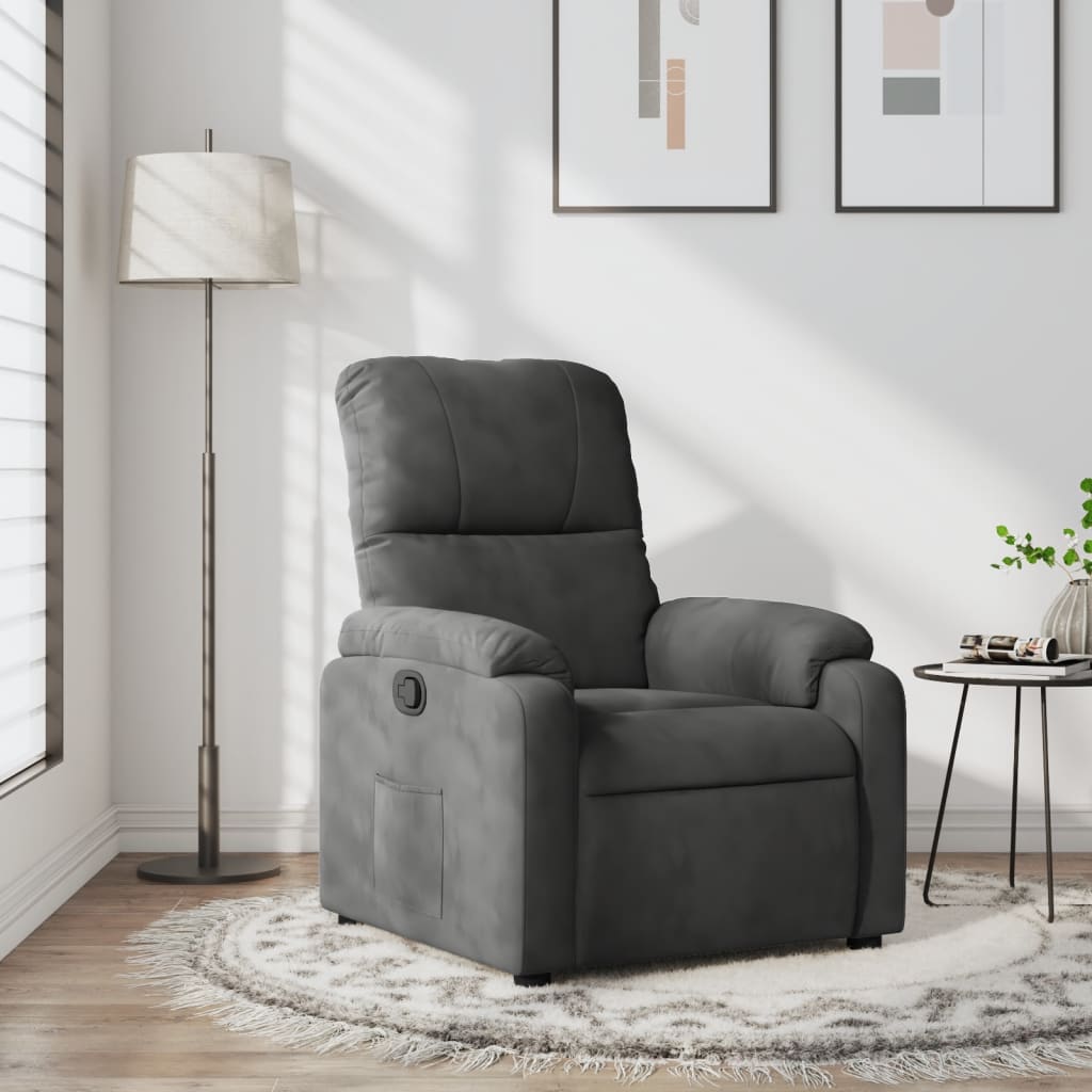 Fauteuil Verstelbaar Microvezelstof Donkergrijs
