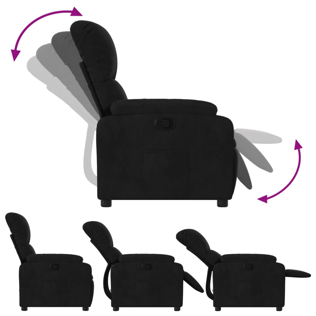 Fauteuil Verstelbaar Microvezelstof Zwart