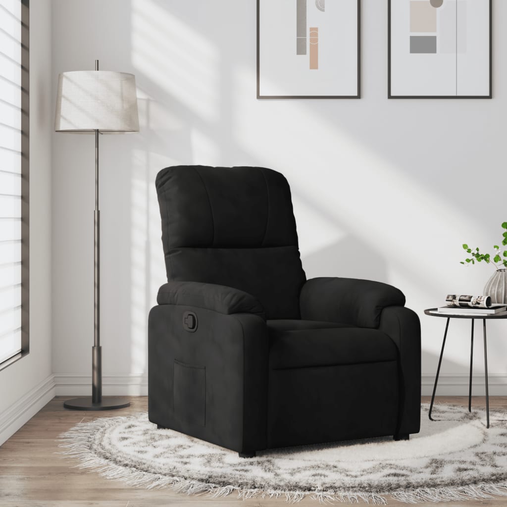 Fauteuil Verstelbaar Microvezelstof Zwart