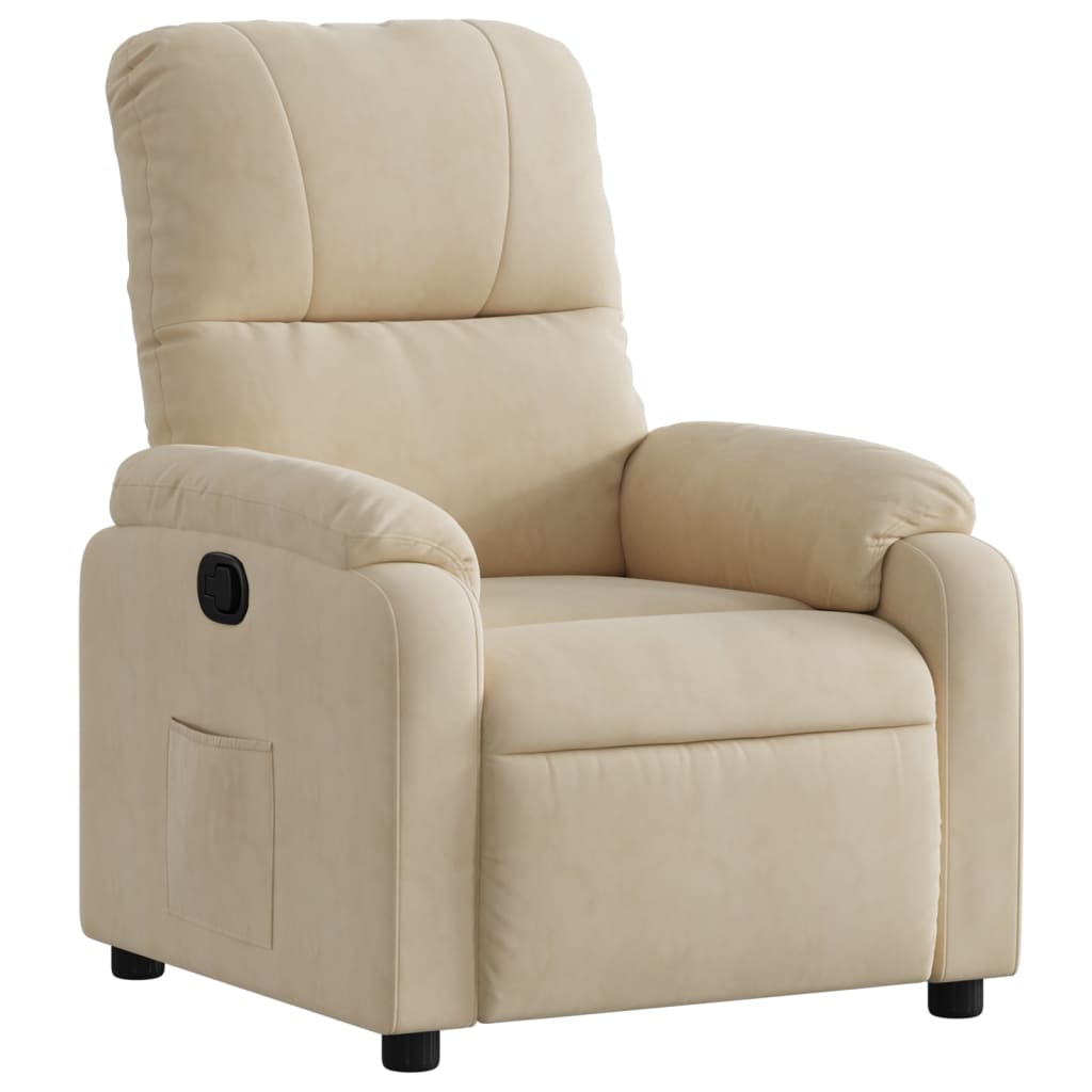Fauteuil Verstelbaar Microvezelstof Kleurig Crème