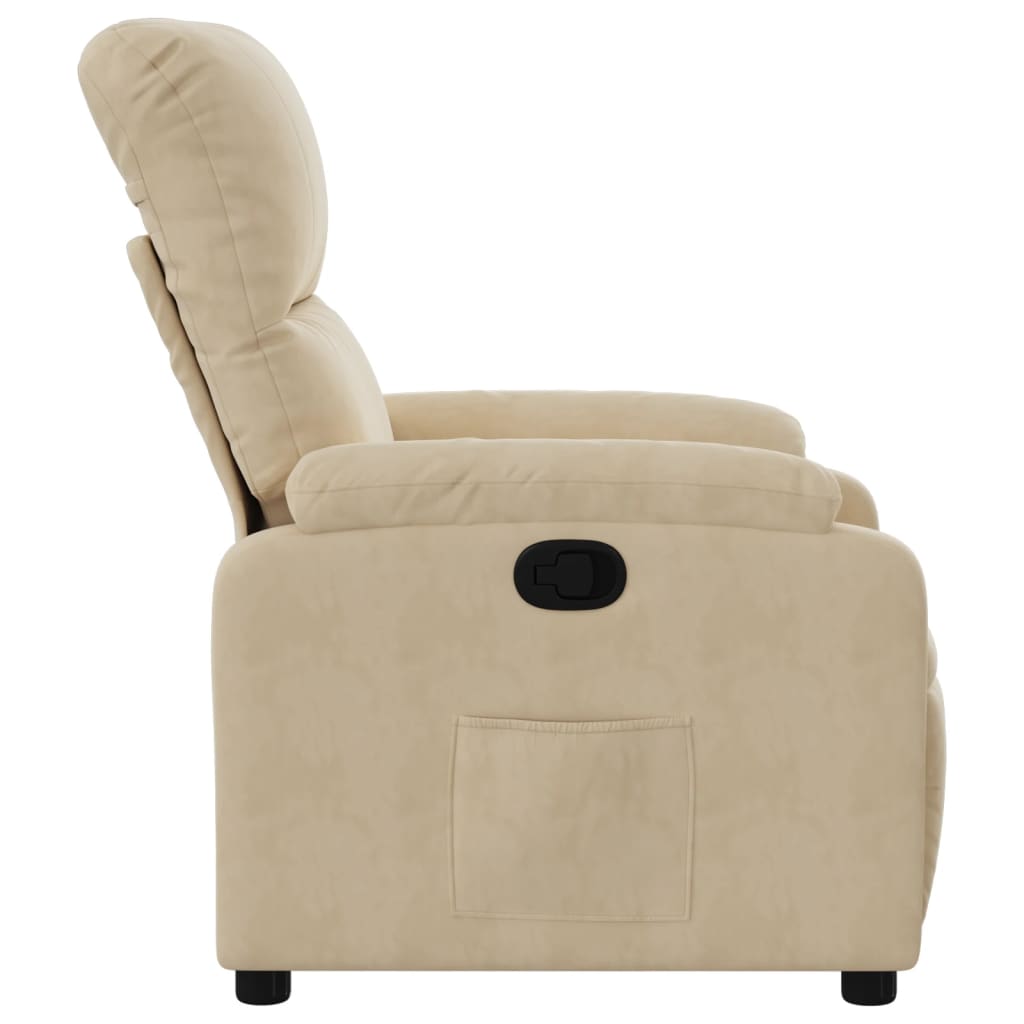 Fauteuil Verstelbaar Microvezelstof Kleurig Crème