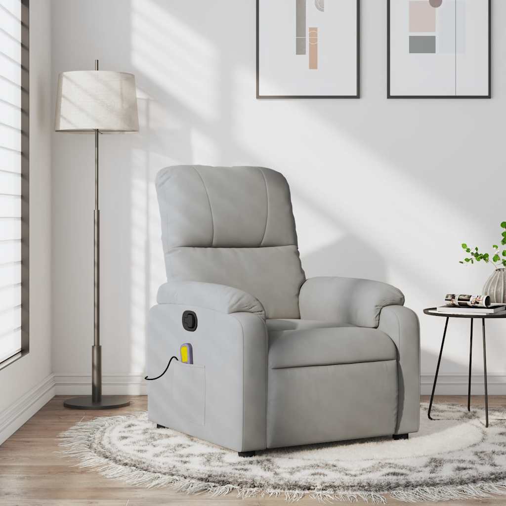Fauteuil Verstelbaar Microvezelstof Lichtgrijs