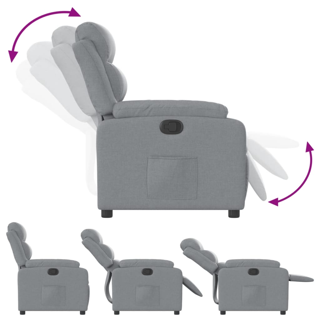 Fauteuil Verstelbaar Stof Lichtgrijs