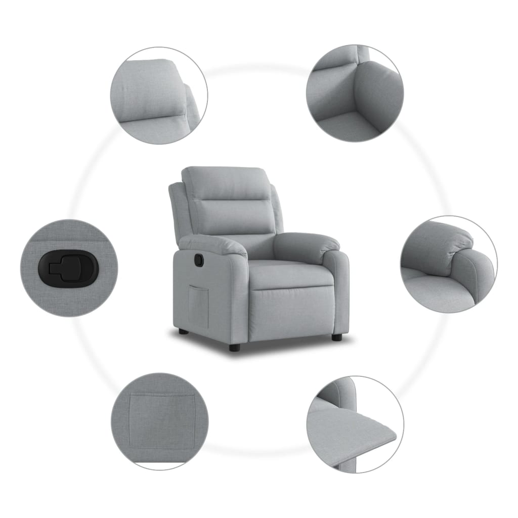 Fauteuil Verstelbaar Stof Lichtgrijs