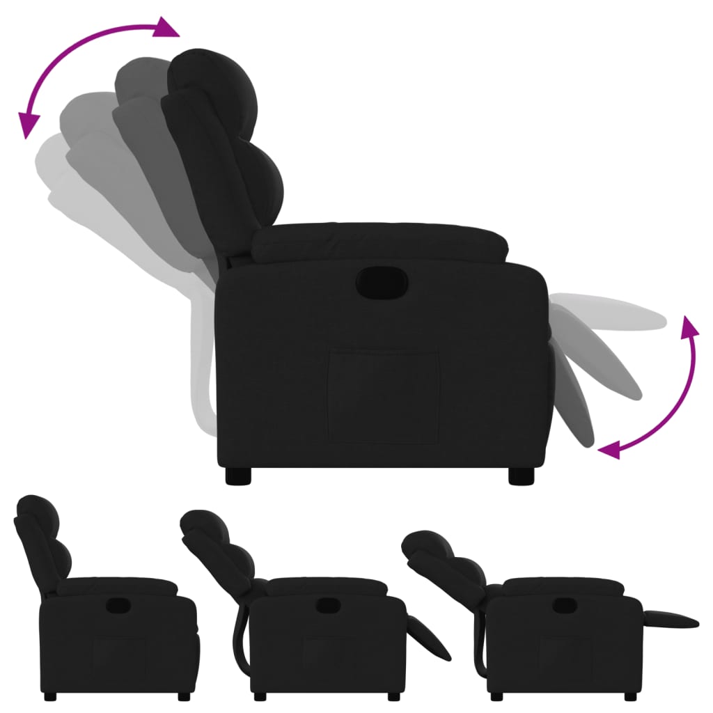 Fauteuil Verstelbaar Stof Zwart