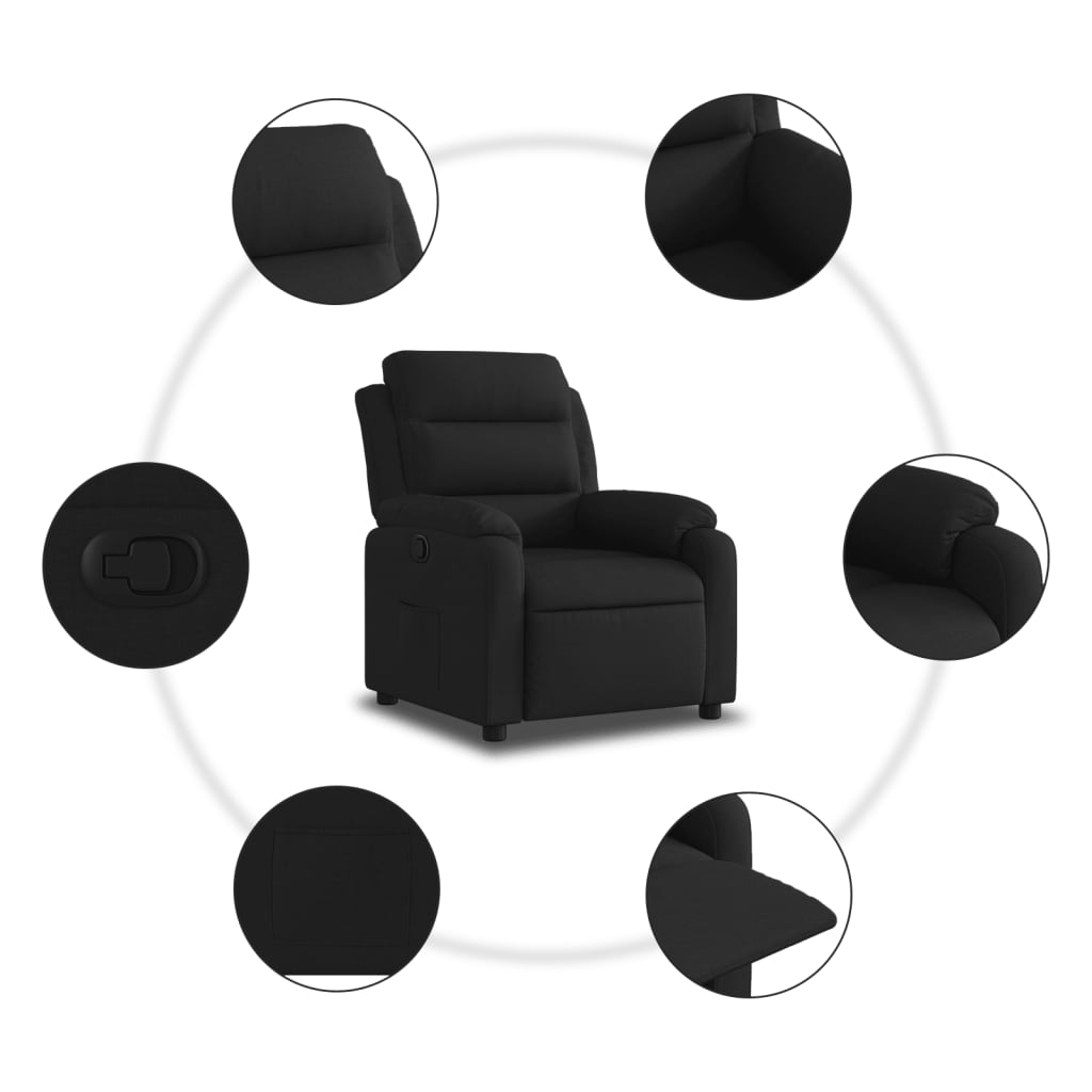Fauteuil Verstelbaar Stof Zwart