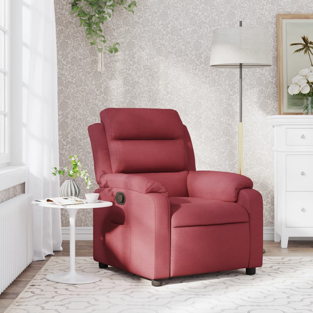 Fauteuil Verstelbaar Stof Wijnrood