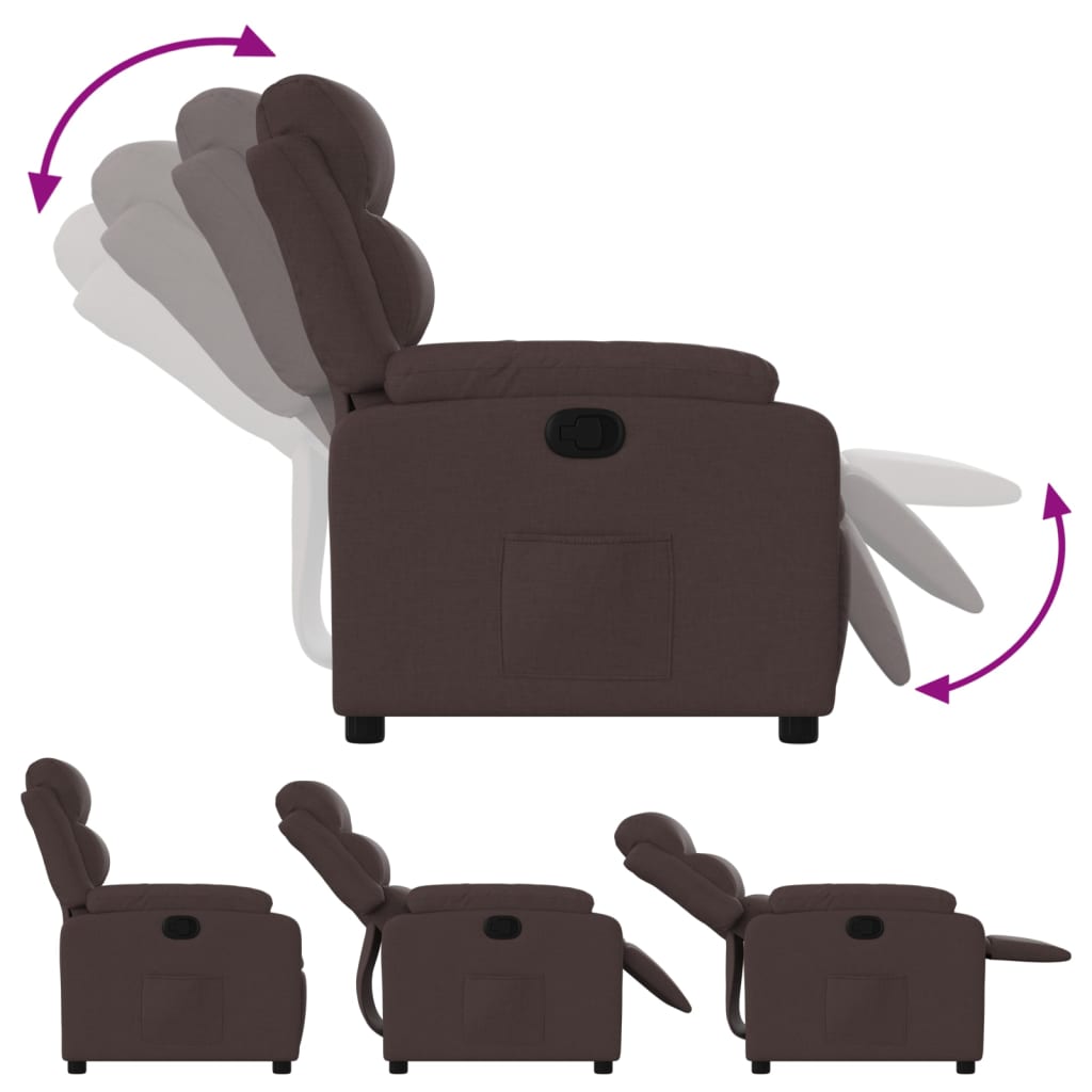 Fauteuil Verstelbaar Stof Donkerbruin