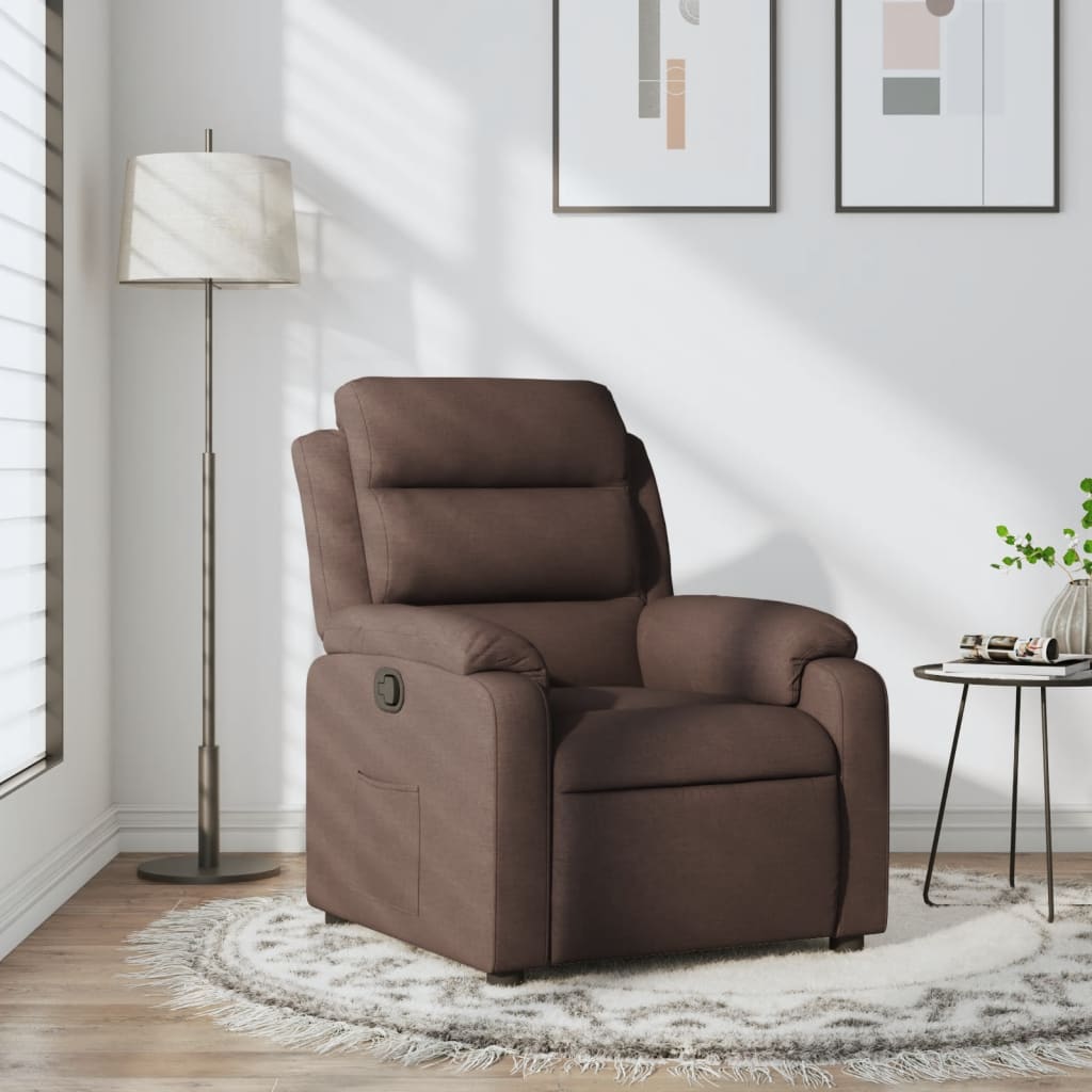 Fauteuil Verstelbaar Stof Donkerbruin