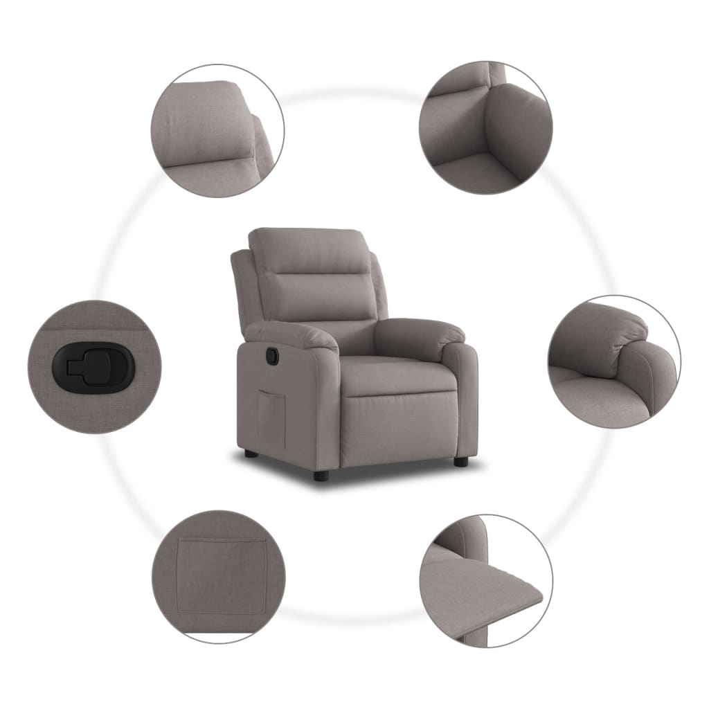 Fauteuil Verstelbaar Stof Taupe