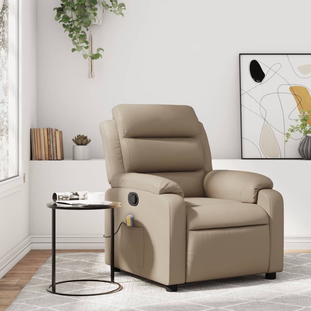 Massagestoel Verstelbaar Kunstleer Kleurig Cappuccino