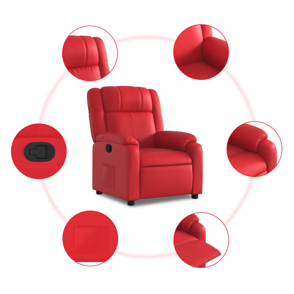 Fauteuil Verstelbaar Kunstleer Rood
