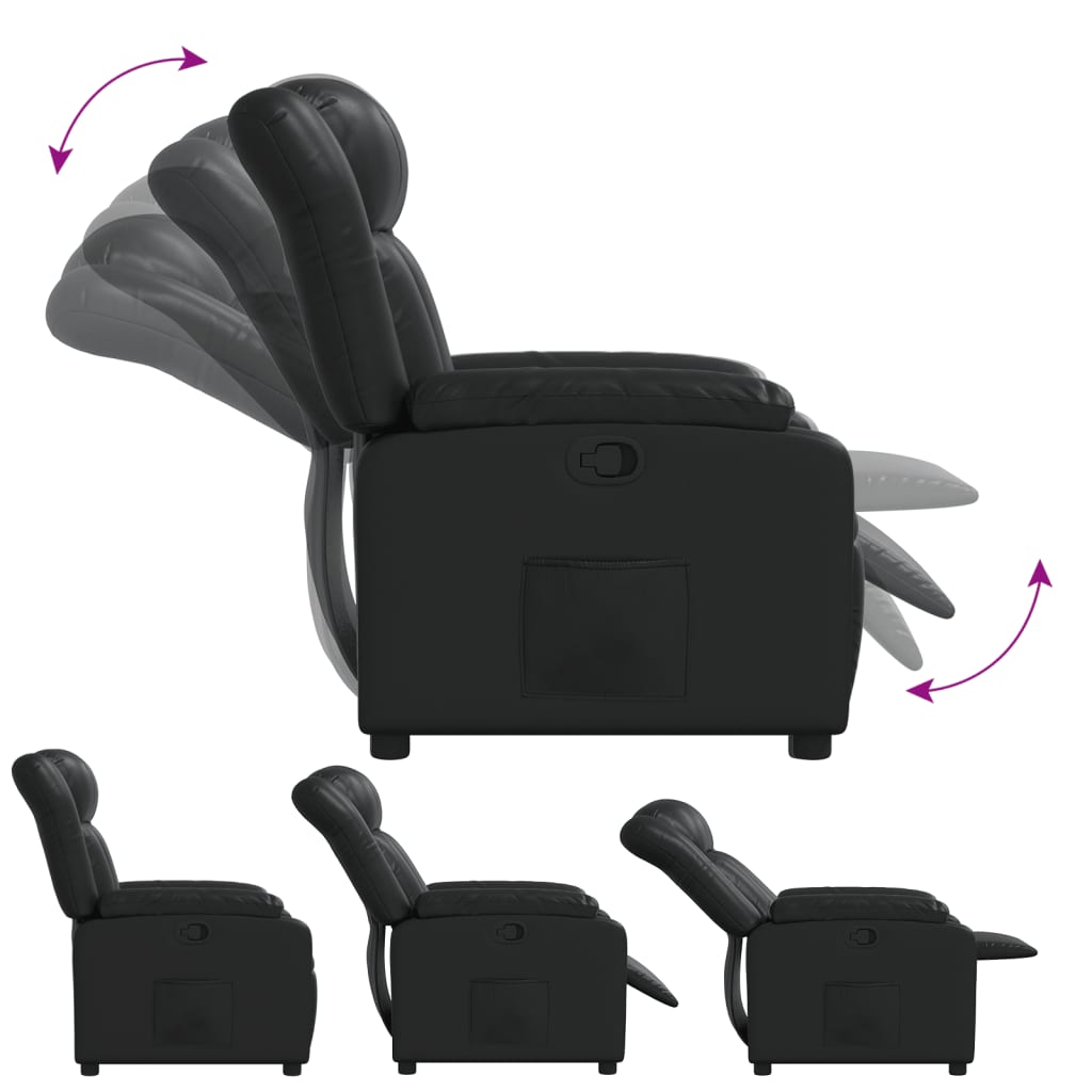 Fauteuil Verstelbaar Kunstleer Zwart