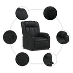 Fauteuil Verstelbaar Kunstleer Zwart