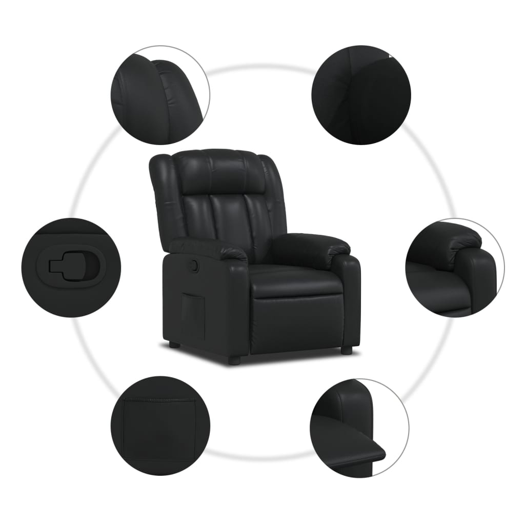 Fauteuil Verstelbaar Kunstleer Zwart