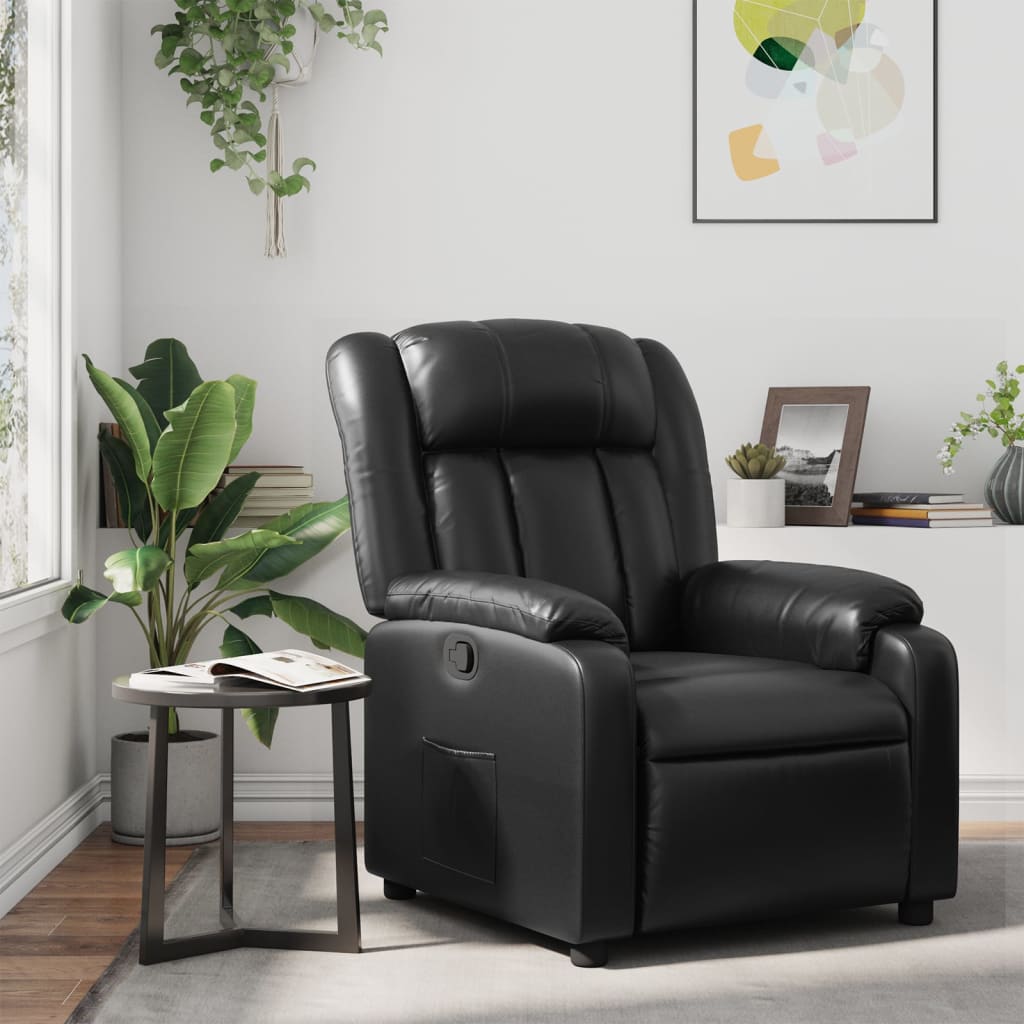 Fauteuil Verstelbaar Kunstleer Zwart