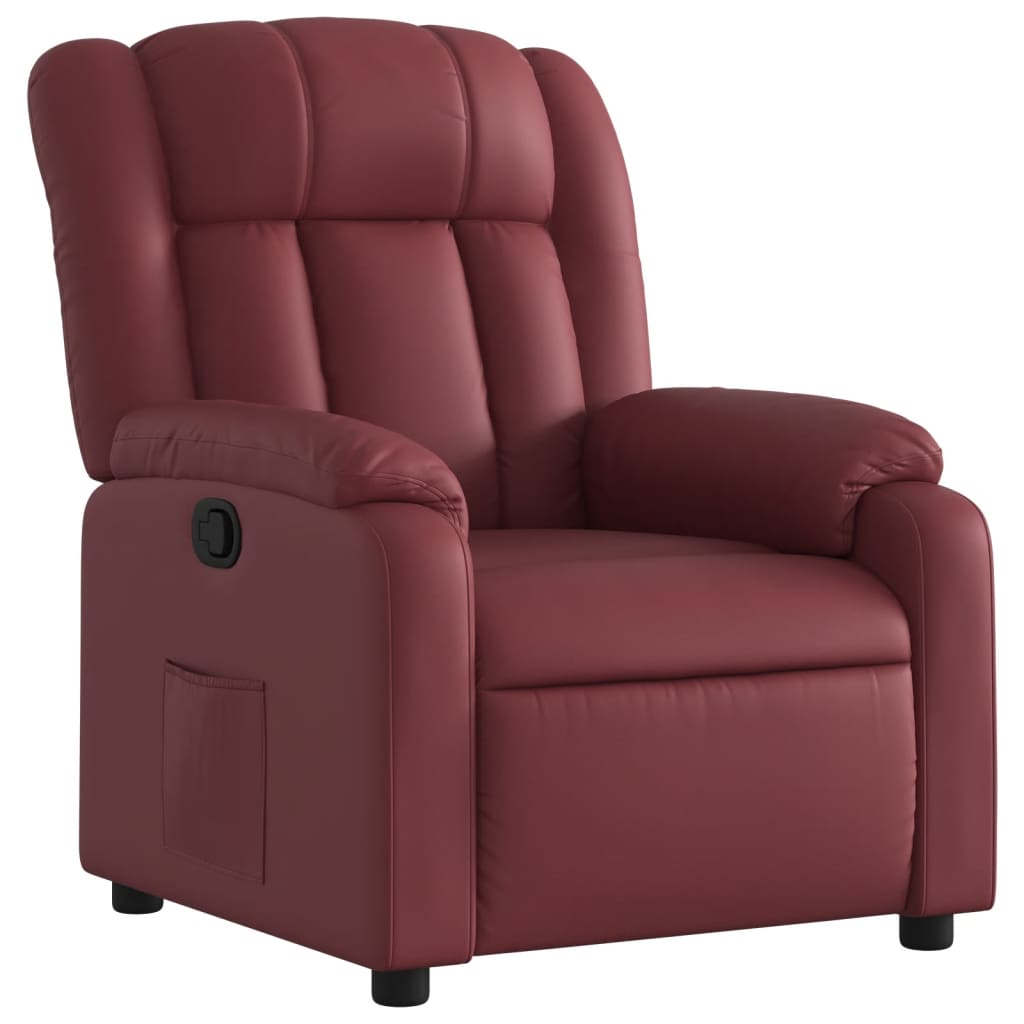 Fauteuil Verstelbaar Kunstleer Wijnrood