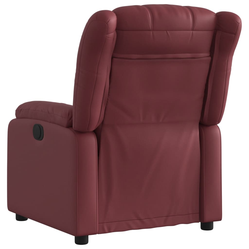 Fauteuil Verstelbaar Kunstleer Wijnrood