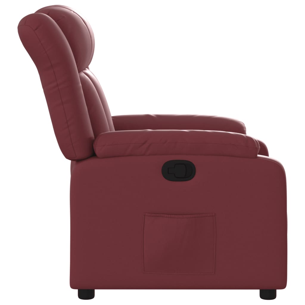 Fauteuil Verstelbaar Kunstleer Wijnrood