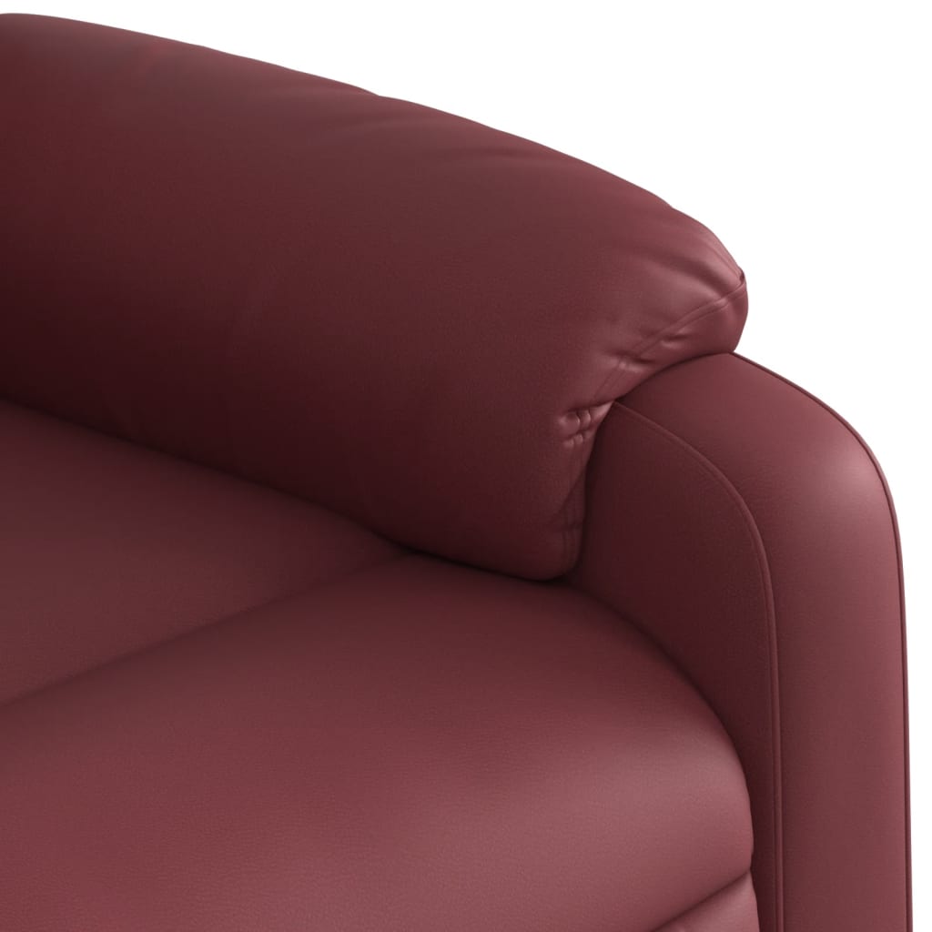 Fauteuil Verstelbaar Kunstleer Wijnrood