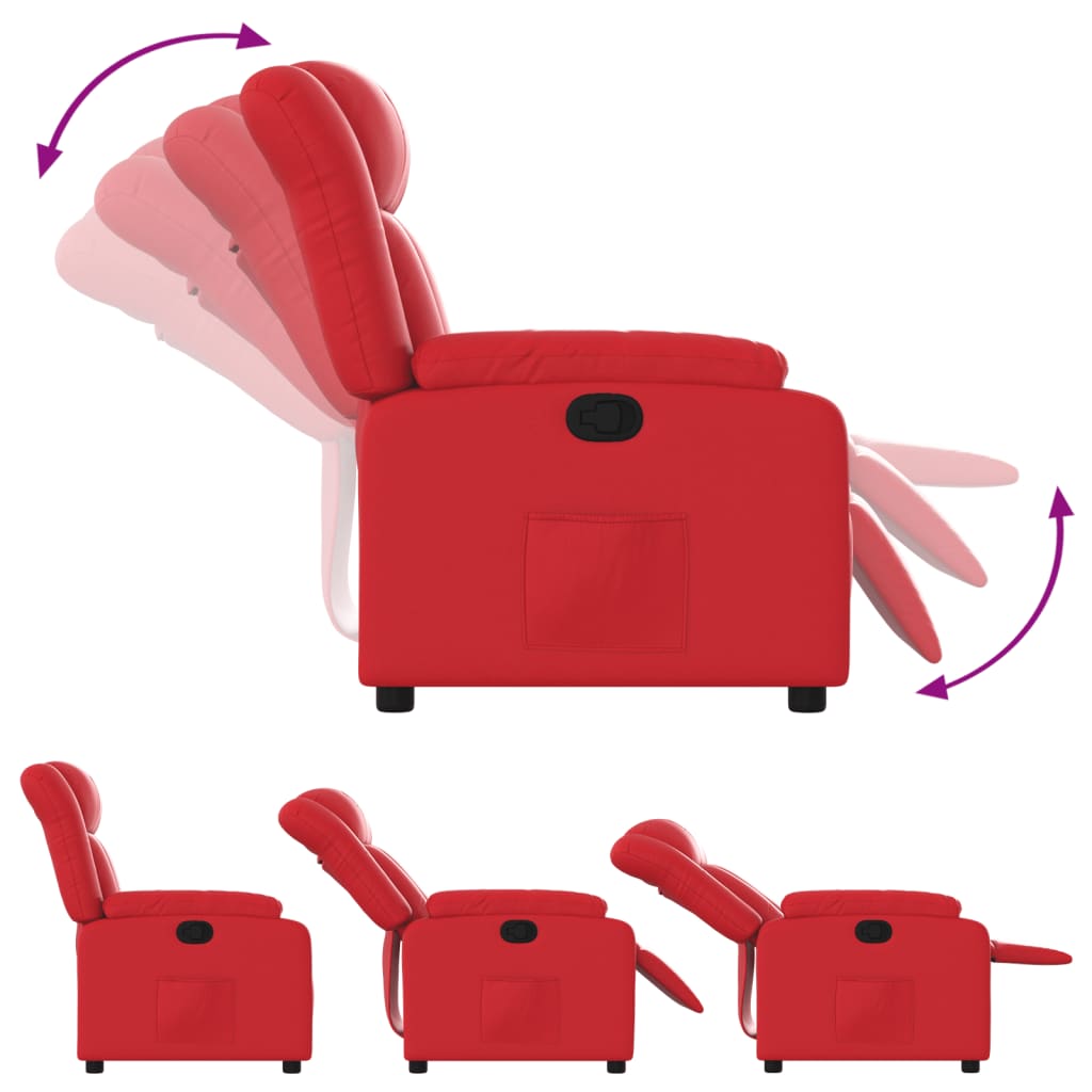 Fauteuil Verstelbaar Kunstleer Rood