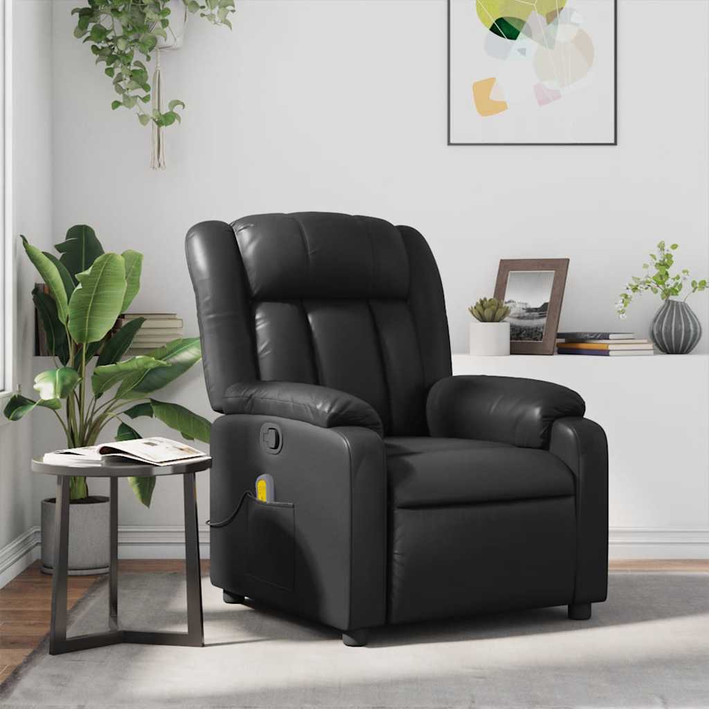 Fauteuil Verstelbaar Kunstleer Zwart