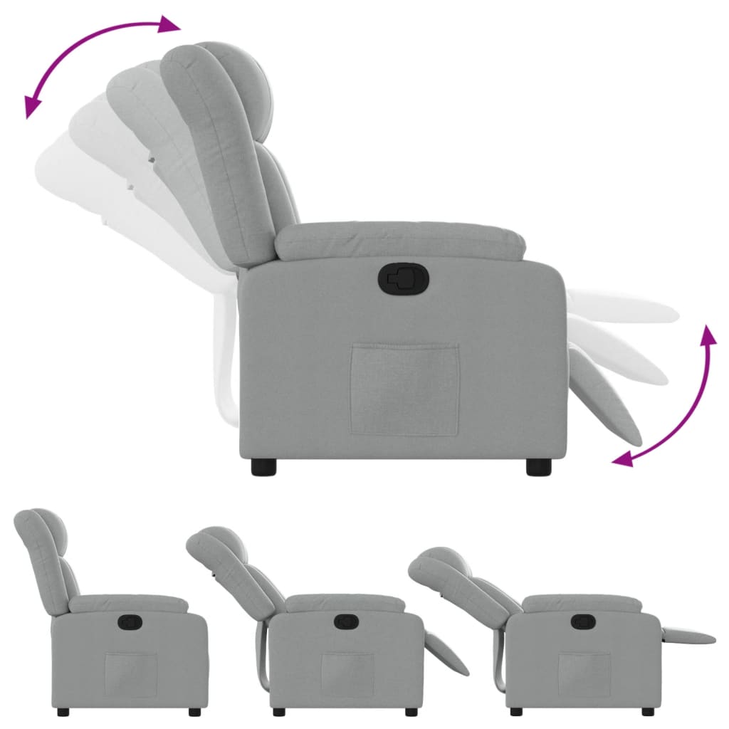 Fauteuil Verstelbaar Stof Lichtgrijs
