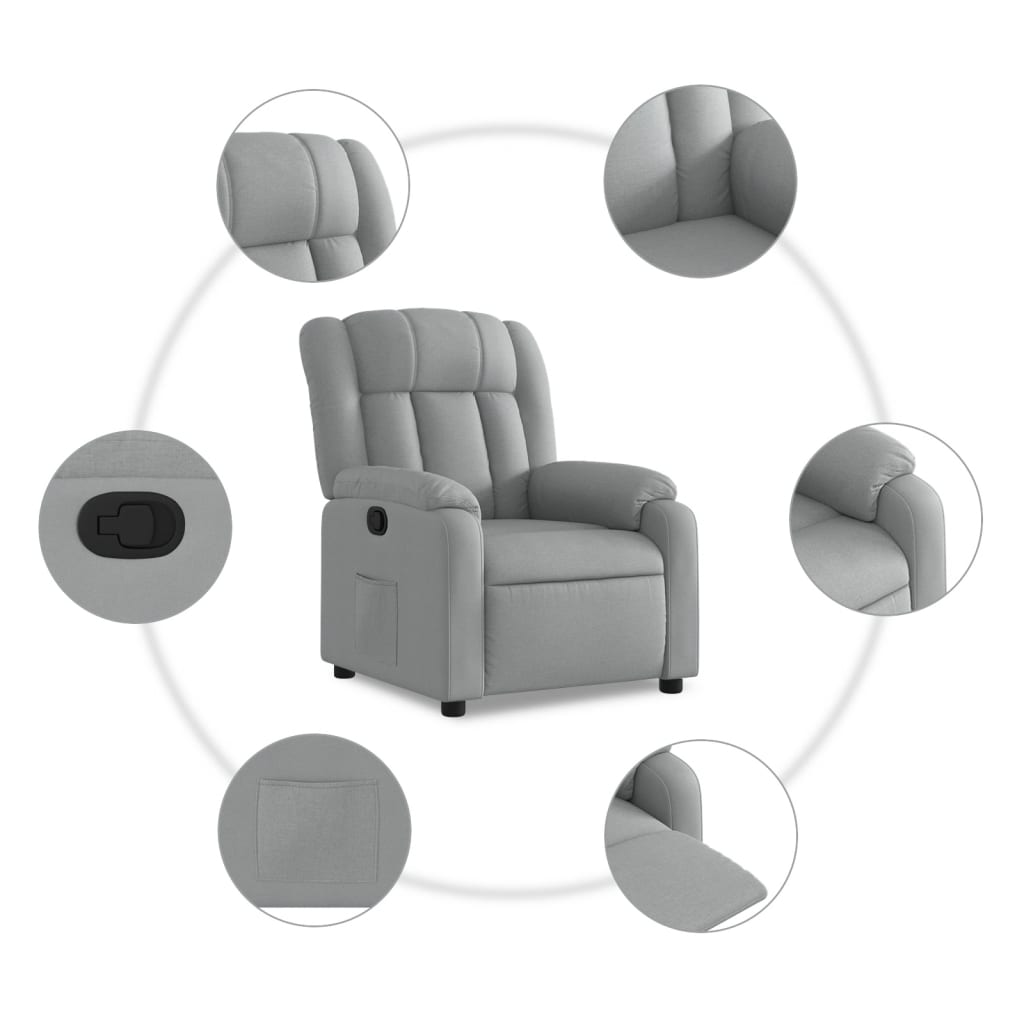 Fauteuil Verstelbaar Stof Lichtgrijs