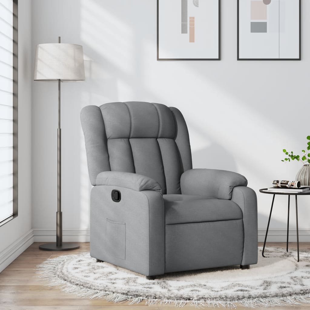 Fauteuil Verstelbaar Stof Lichtgrijs