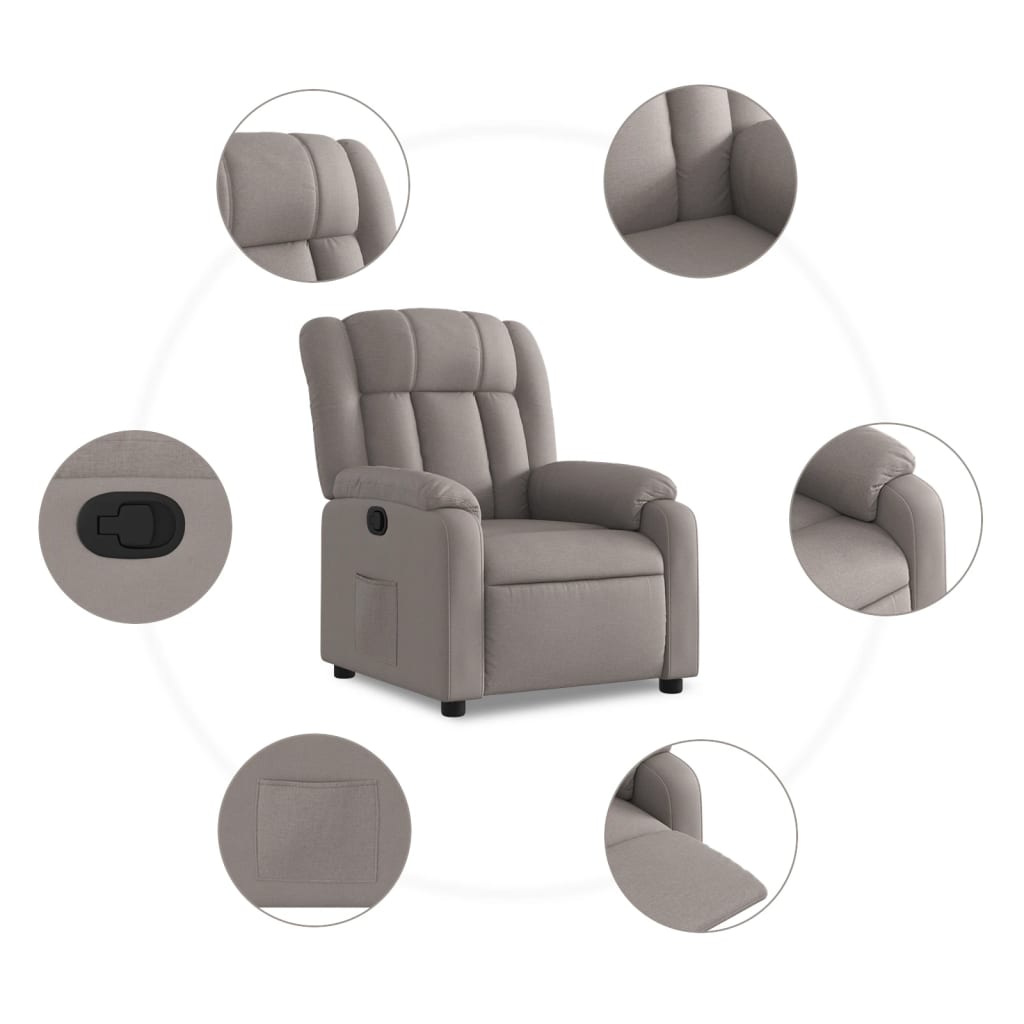 Fauteuil Verstelbaar Stof Taupe