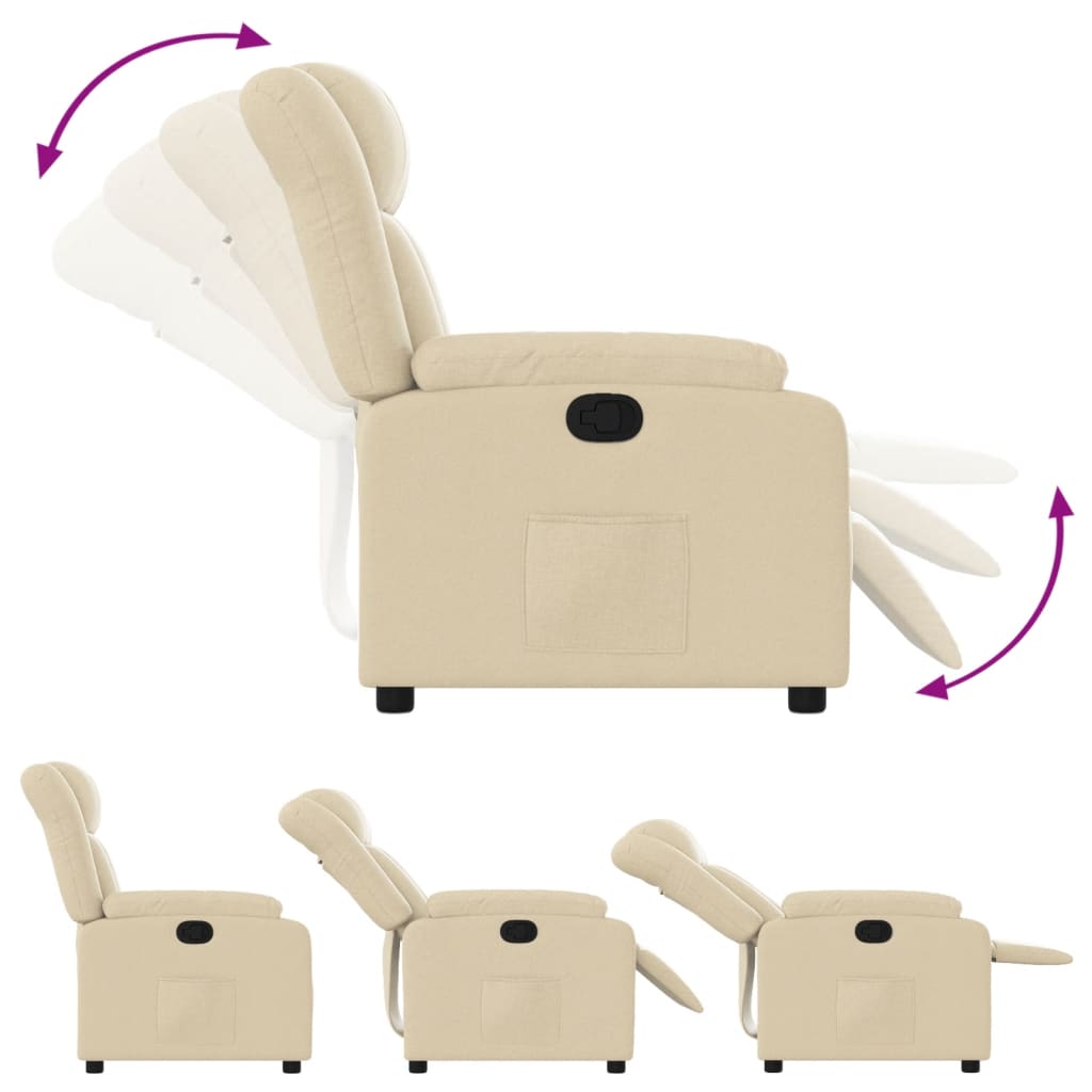 Fauteuil Verstelbaar Stof Kleurig Crème