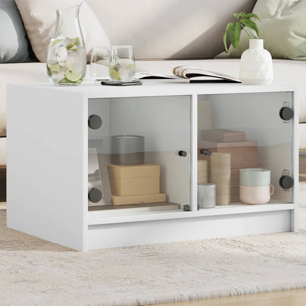 Salontafel Met Glazen Deuren 68X50X42 Cm