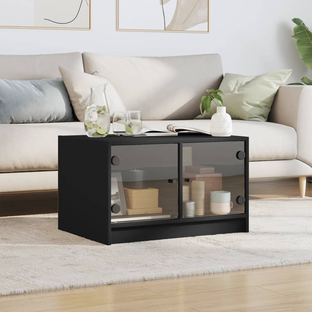 Salontafel Met Glazen Deuren 68X50X42 Cm