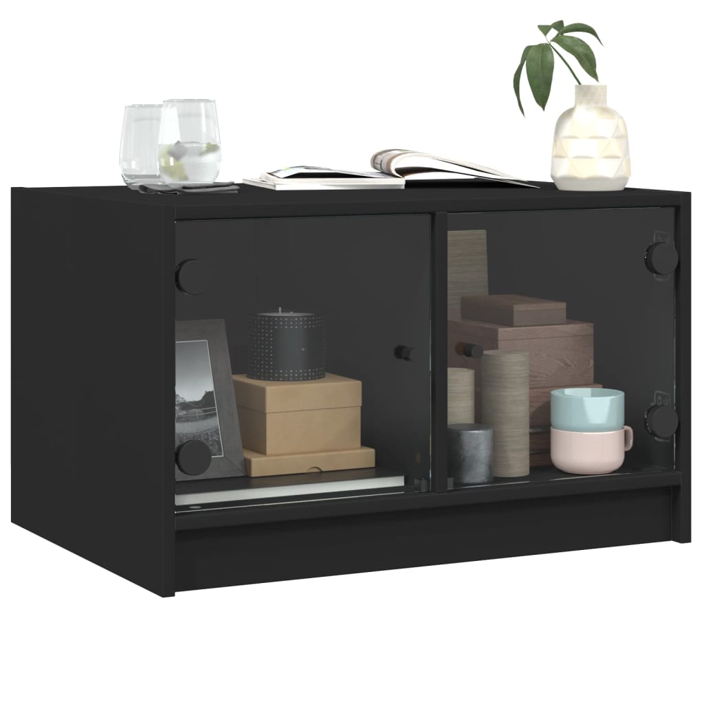 Salontafel Met Glazen Deuren 68X50X42 Cm