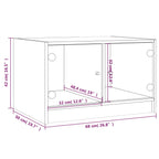 Salontafel Met Glazen Deuren 68X50X42 Cm