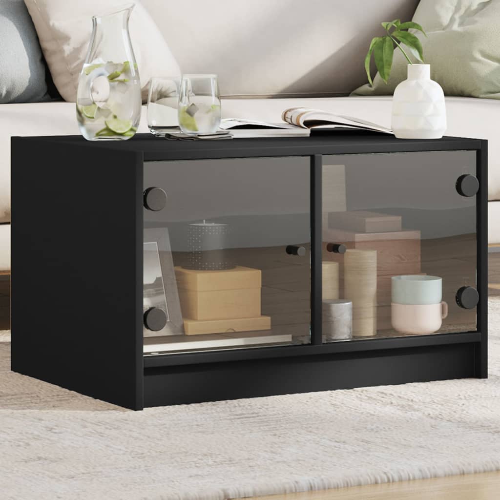 Salontafel Met Glazen Deuren 68X50X42 Cm