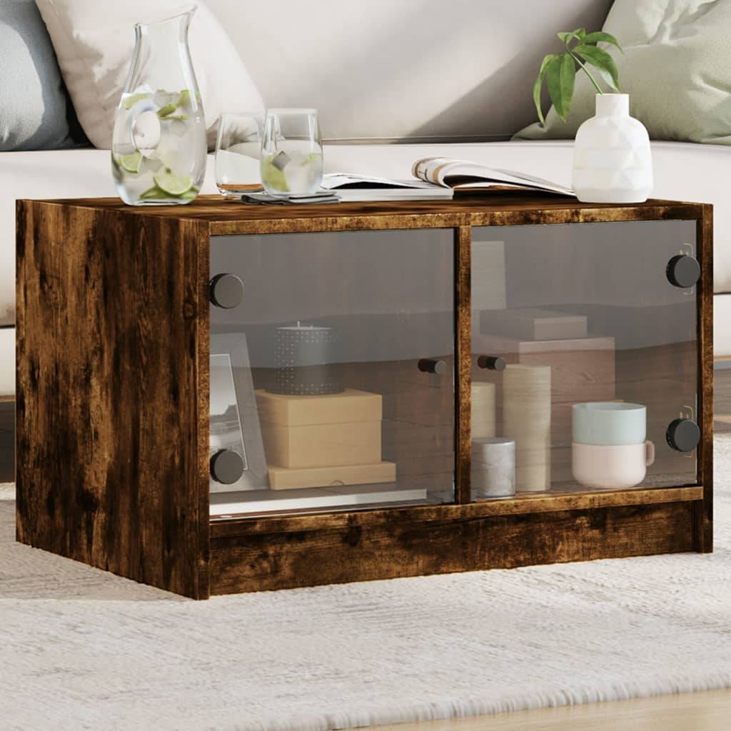 Salontafel Met Glazen Deuren 68X50X42 Cm