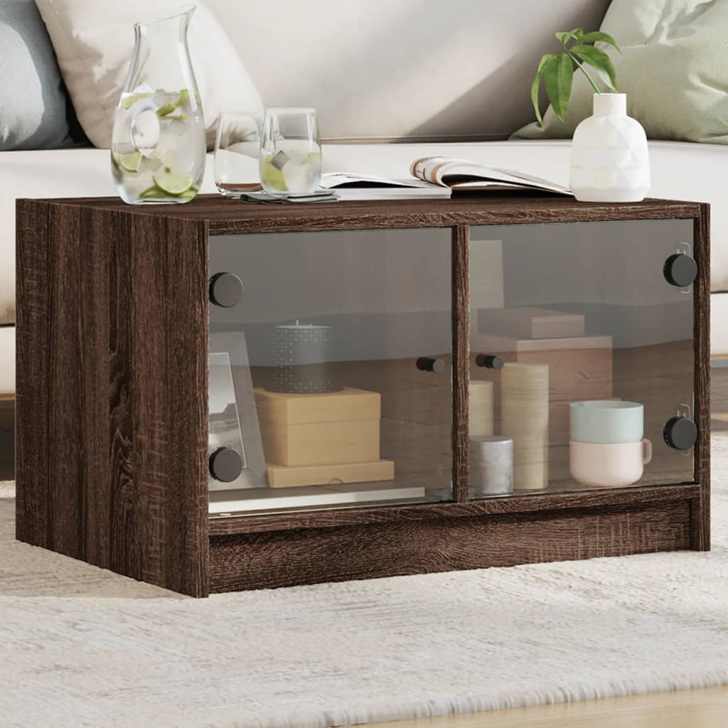 Salontafel Met Glazen Deuren 68X50X42 Cm