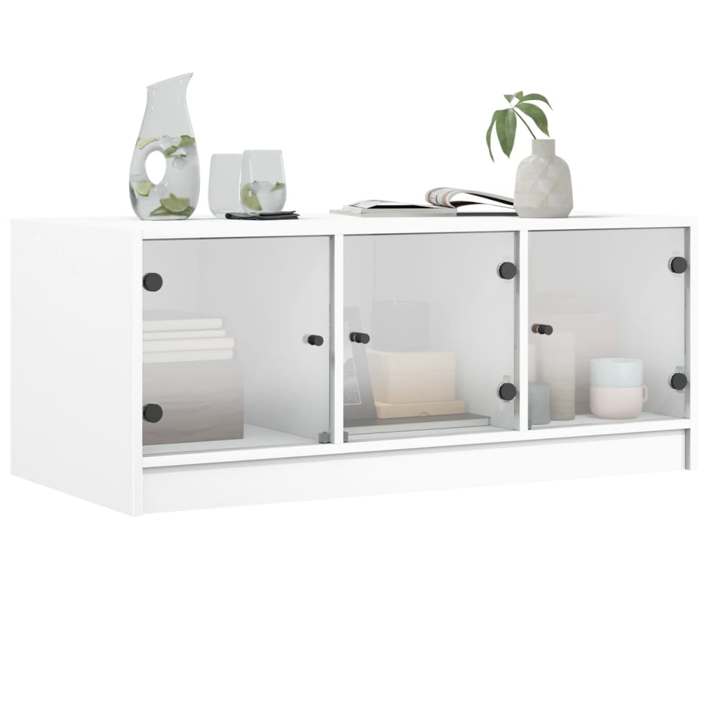 Salontafel Met Glazen Deuren 102X50X42 Cm
