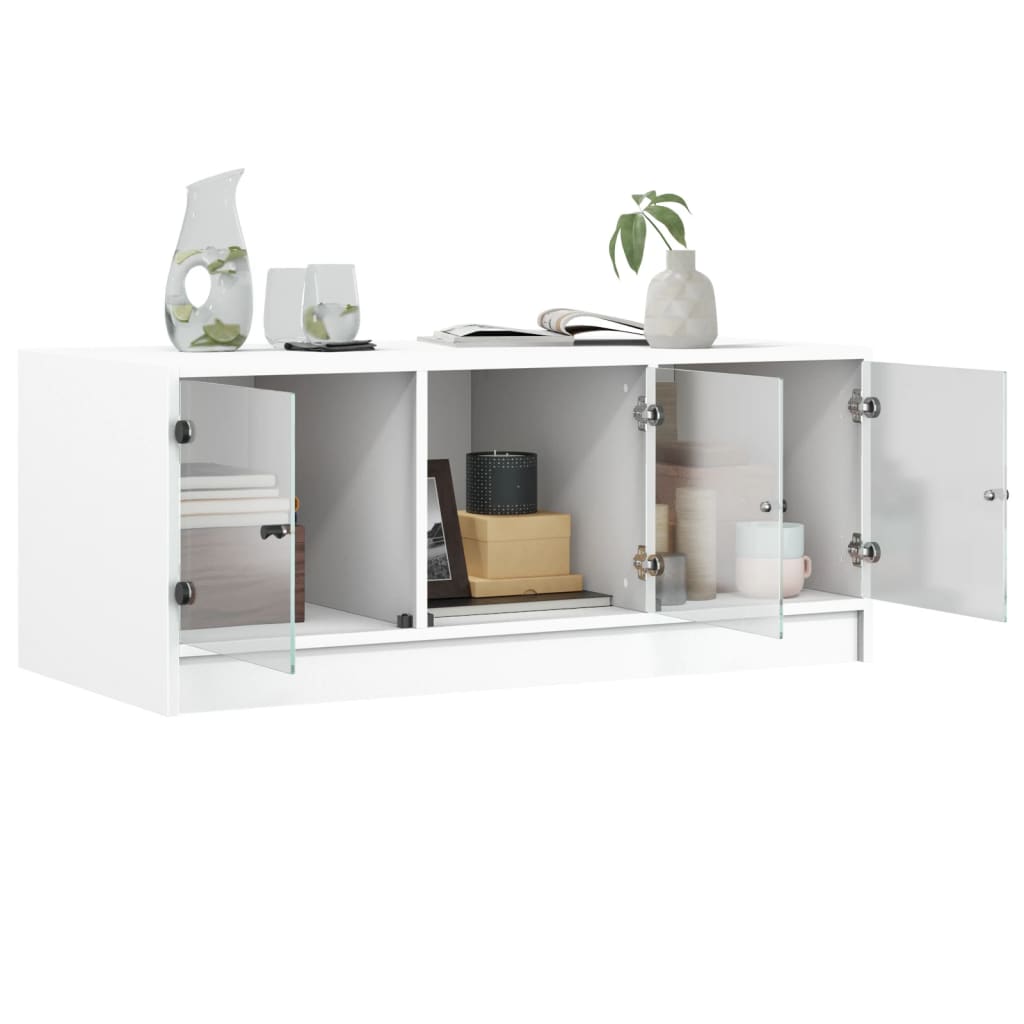 Salontafel Met Glazen Deuren 102X50X42 Cm